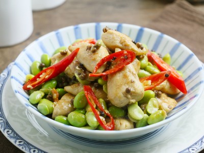 食譜-椒麻毛豆炒雞丁