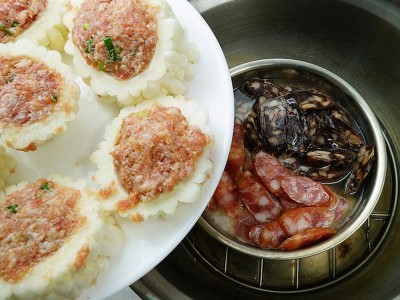 食譜-港式臘味飯+苦瓜釀肉(一鍋二菜)