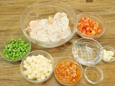 食譜-香煎雞排佐燉鮮蔬