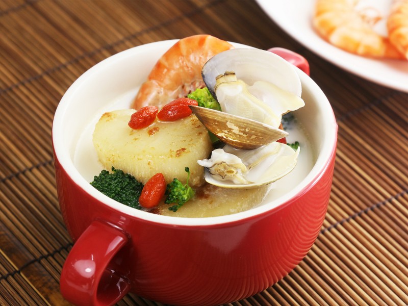 食譜-鮮味干貝豆漿鍋